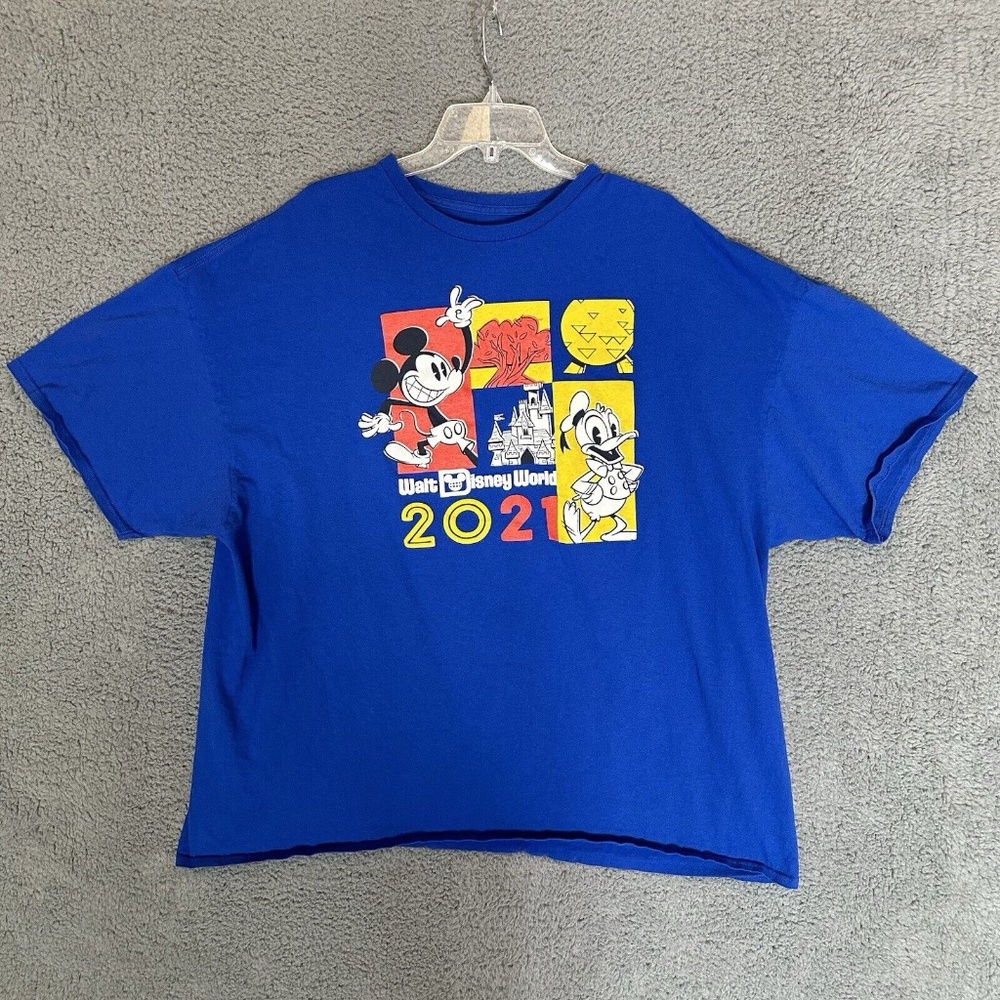 2021 Walt Disney World Mens T-Shirt Blue Size 4XL Short Sleeve Graphic Tee